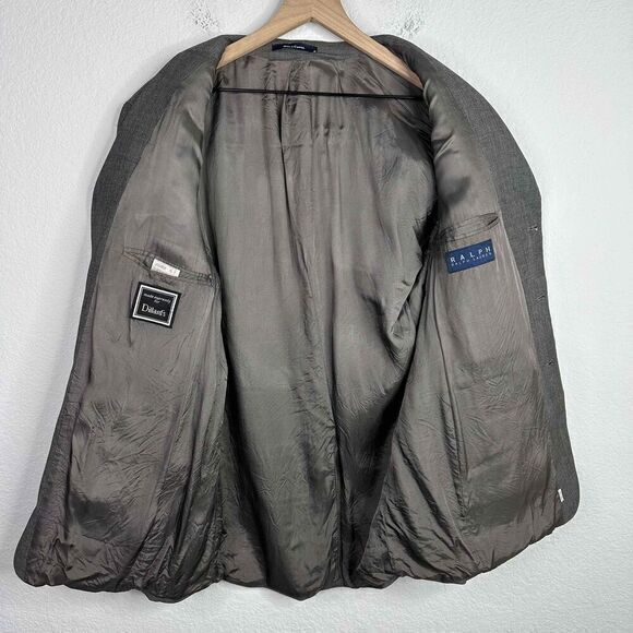 Ralph Lauren Blazer Men's Size 40R Gray Shepard Check Wool Cashmere Blend Jacket - Picture 5 of 10